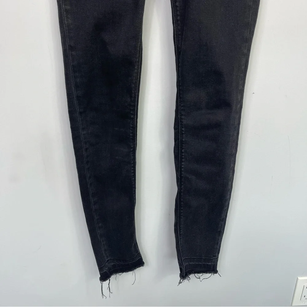Zadig & Voltaire Paris Eva Zip Jeans Raw Released Hem Slim Skinny Black 27 - Picture 13 of 16